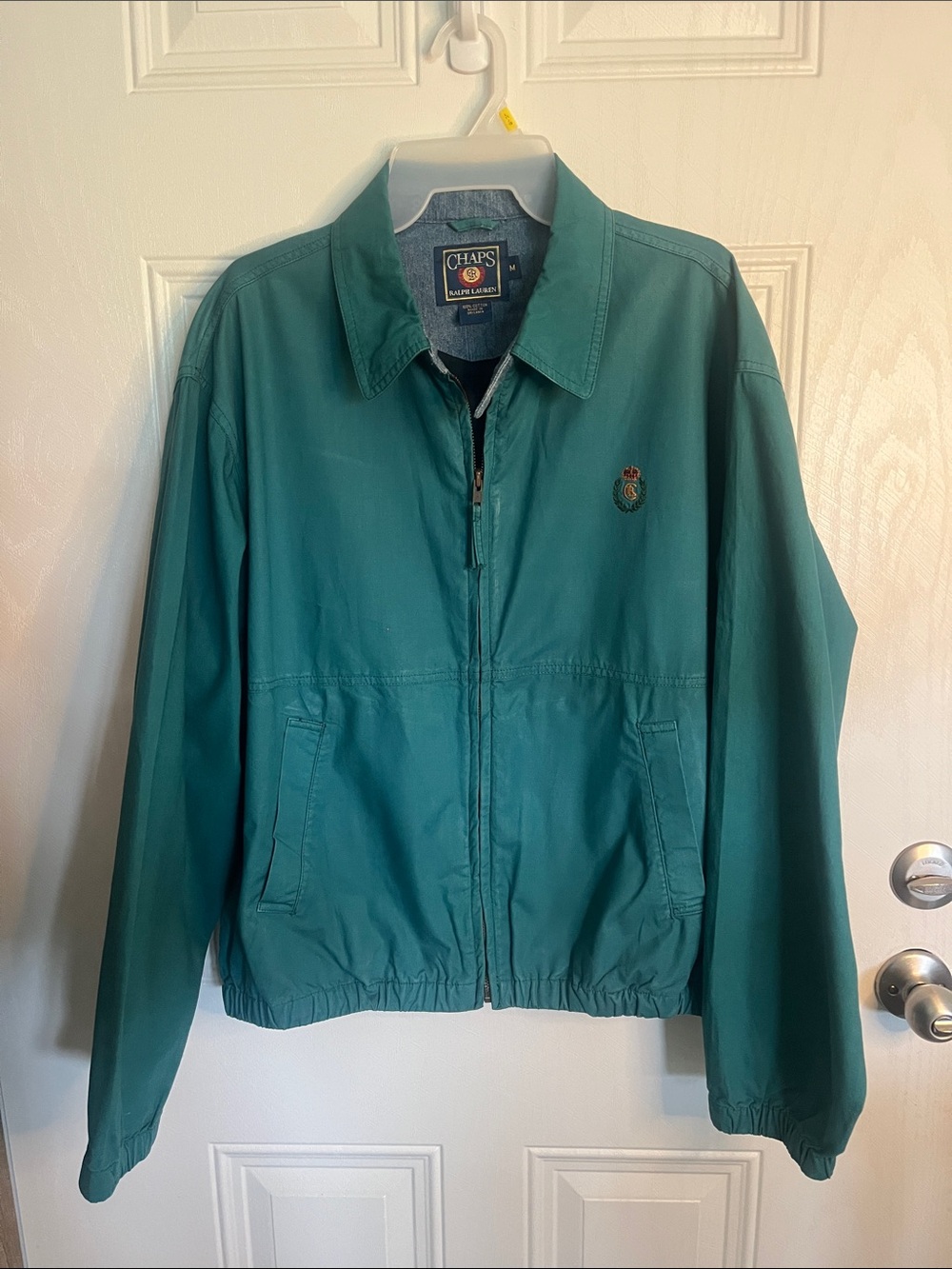VTG Ralph Lauren Chaps Harrington Teal Zip-Front Lightweight Jacket SZ M
